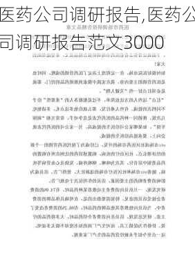 医药公司调研报告,医药公司调研报告范文3000