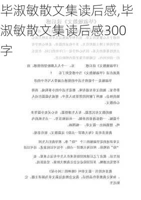 毕淑敏散文集读后感,毕淑敏散文集读后感300字