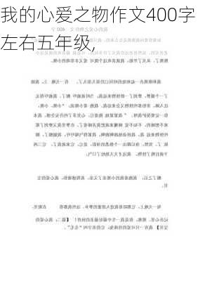 我的心爱之物作文400字左右五年级,