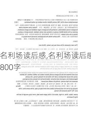 名利场读后感,名利场读后感800字