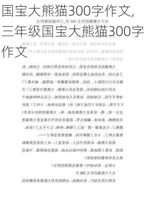 国宝大熊猫300字作文,三年级国宝大熊猫300字作文