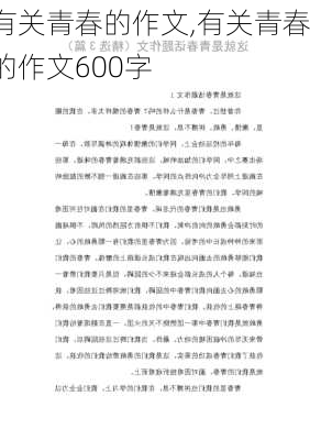 有关青春的作文,有关青春的作文600字