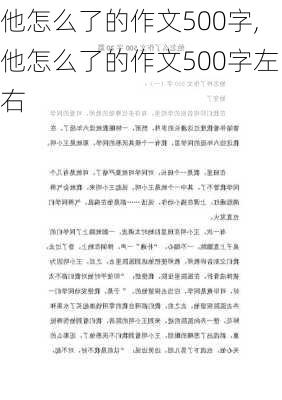 他怎么了的作文500字,他怎么了的作文500字左右