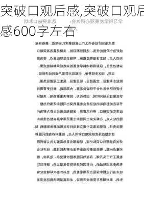 突破口观后感,突破口观后感600字左右