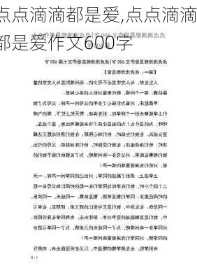 点点滴滴都是爱,点点滴滴都是爱作文600字