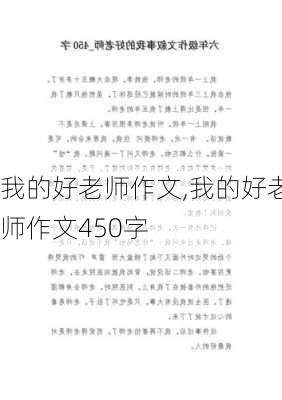 我的好老师作文,我的好老师作文450字