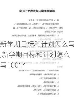 新学期目标和计划怎么写,新学期目标和计划怎么写100字