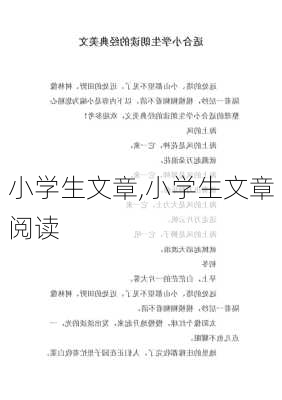 小学生文章,小学生文章阅读