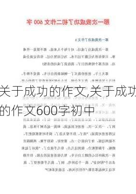 关于成功的作文,关于成功的作文600字初中