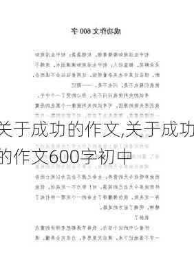 关于成功的作文,关于成功的作文600字初中