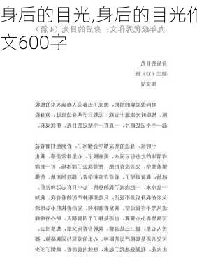 身后的目光,身后的目光作文600字