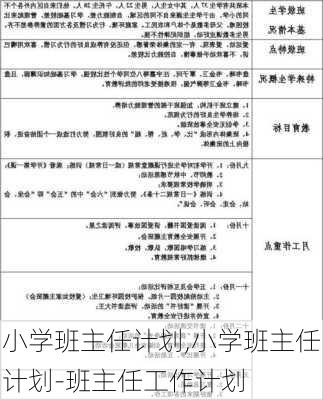 小学班主任计划,小学班主任计划-班主任工作计划