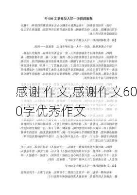 感谢 作文,感谢作文600字优秀作文