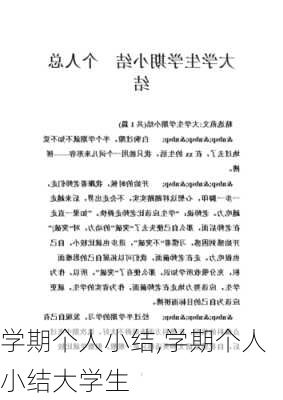 学期个人小结,学期个人小结大学生