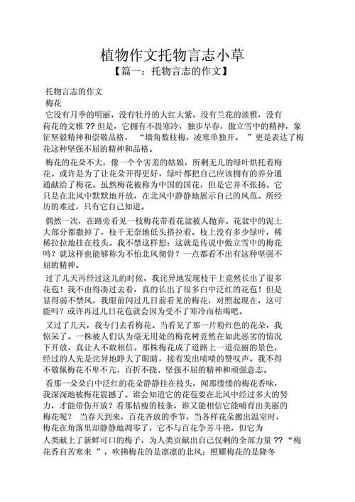 托物言志,托物言志散文