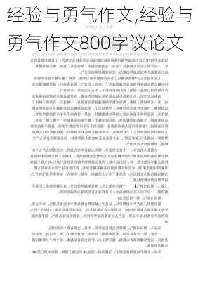 经验与勇气作文,经验与勇气作文800字议论文