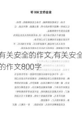 有关安全的作文,有关安全的作文800字