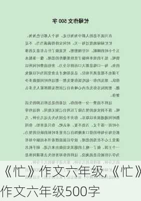 《忙》作文六年级,《忙》作文六年级500字