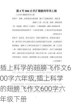 插上科学的翅膀飞作文600字六年级,插上科学的翅膀飞作文600字六年级下册