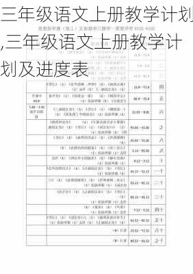 三年级语文上册教学计划,三年级语文上册教学计划及进度表