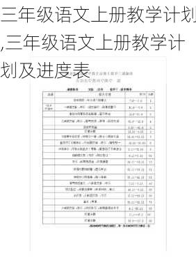 三年级语文上册教学计划,三年级语文上册教学计划及进度表