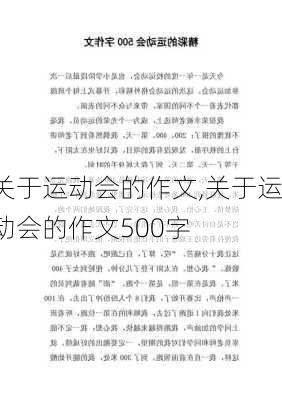 关于运动会的作文,关于运动会的作文500字