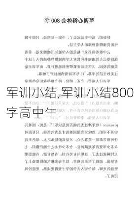 军训小结,军训小结800字高中生