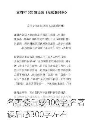 名著读后感300字,名著读后感300字左右