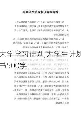 大学学习计划,大学生计划书500字