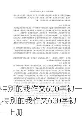 特别的我作文600字初一,特别的我作文600字初一上册