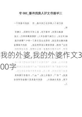 我的外婆,我的外婆作文300字