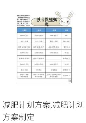 减肥计划方案,减肥计划方案制定