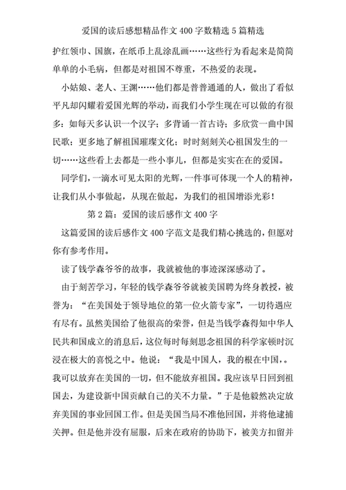 爱国主义读后感,爱国主义读后感400字