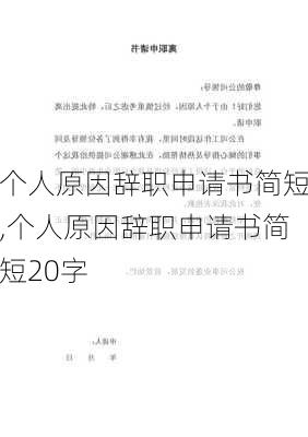 个人原因辞职申请书简短,个人原因辞职申请书简短20字