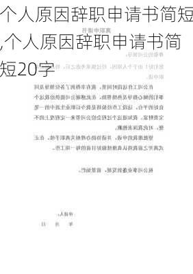 个人原因辞职申请书简短,个人原因辞职申请书简短20字