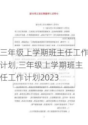 三年级上学期班主任工作计划,三年级上学期班主任工作计划2023