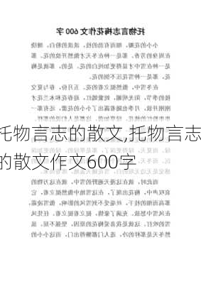 托物言志的散文,托物言志的散文作文600字