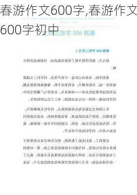 春游作文600字,春游作文600字初中