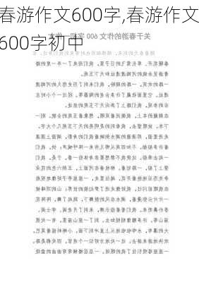 春游作文600字,春游作文600字初中