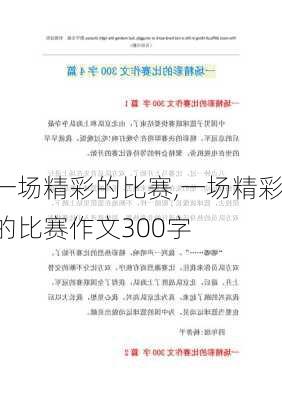 一场精彩的比赛,一场精彩的比赛作文300字