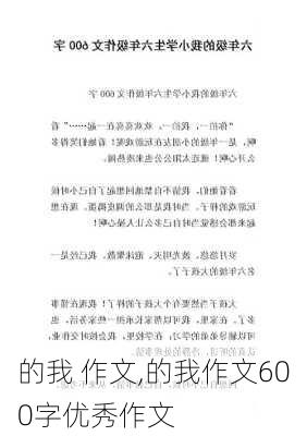 的我 作文,的我作文600字优秀作文