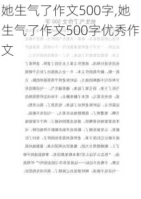 她生气了作文500字,她生气了作文500字优秀作文