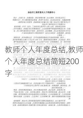 教师个人年度总结,教师个人年度总结简短200字