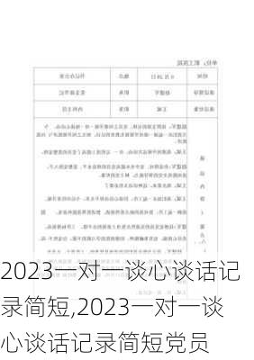 2023一对一谈心谈话记录简短,2023一对一谈心谈话记录简短党员