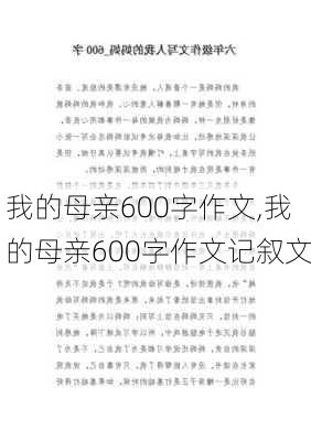 我的母亲600字作文,我的母亲600字作文记叙文