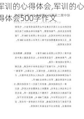 军训的心得体会,军训的心得体会500字作文