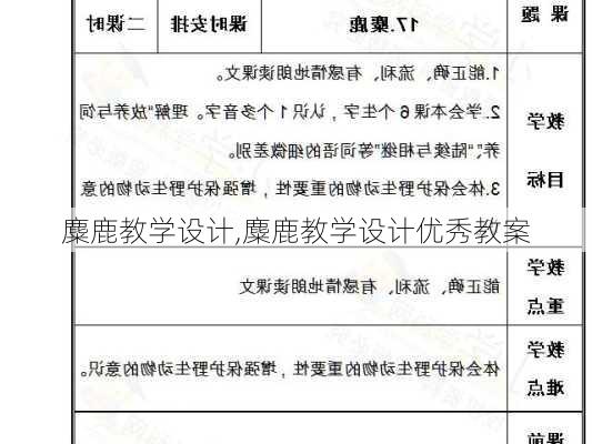 麋鹿教学设计,麋鹿教学设计优秀教案