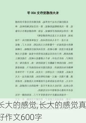 长大的感觉,长大的感觉真好作文600字