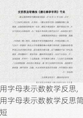 用字母表示数教学反思,用字母表示数教学反思简短