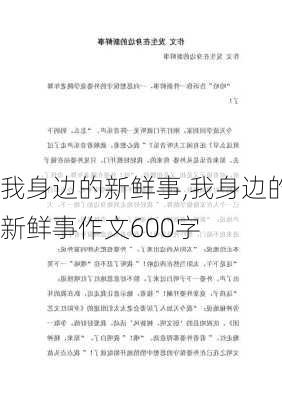 我身边的新鲜事,我身边的新鲜事作文600字